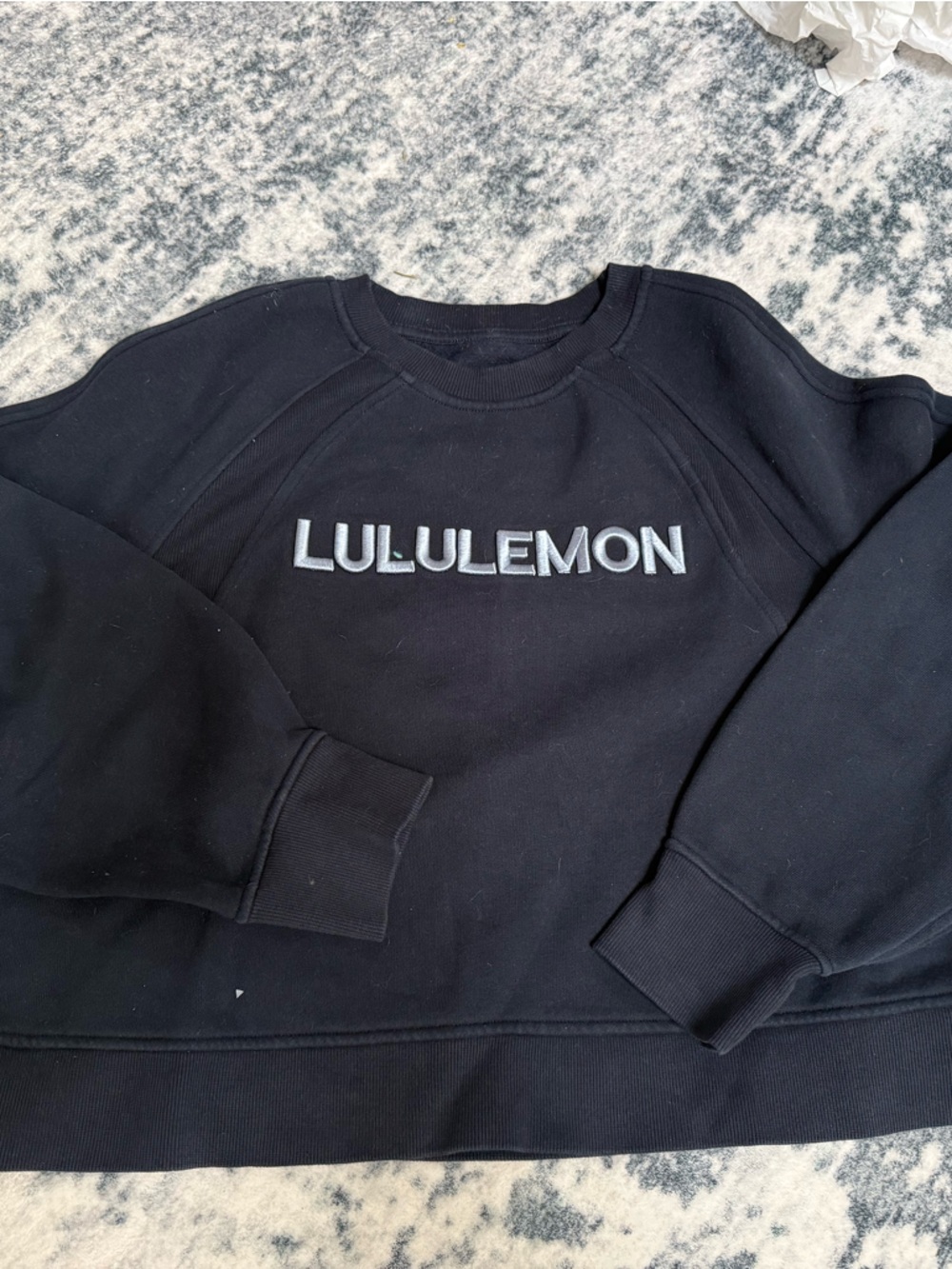 Lululemon Navy Crop Logo Crewneck Sweatshirt